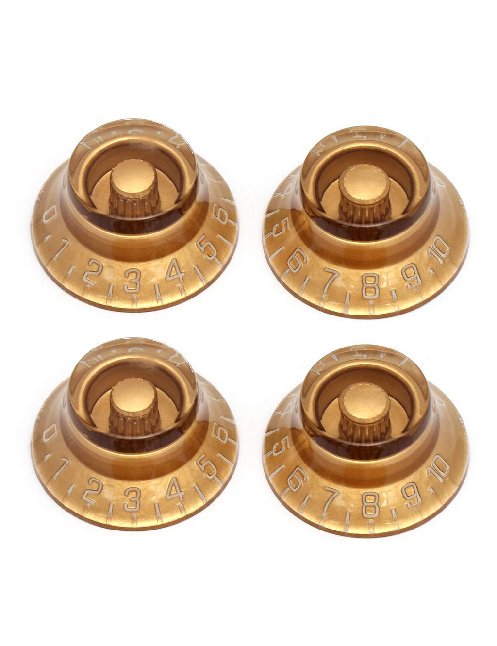 Metallor Electric Guitar Top Hat Knobs Speed Volume Tone Control Knobs Compatible with Les Paul LP Guitar Parts Replacement Set of 4Pcs. (Gold) Gold