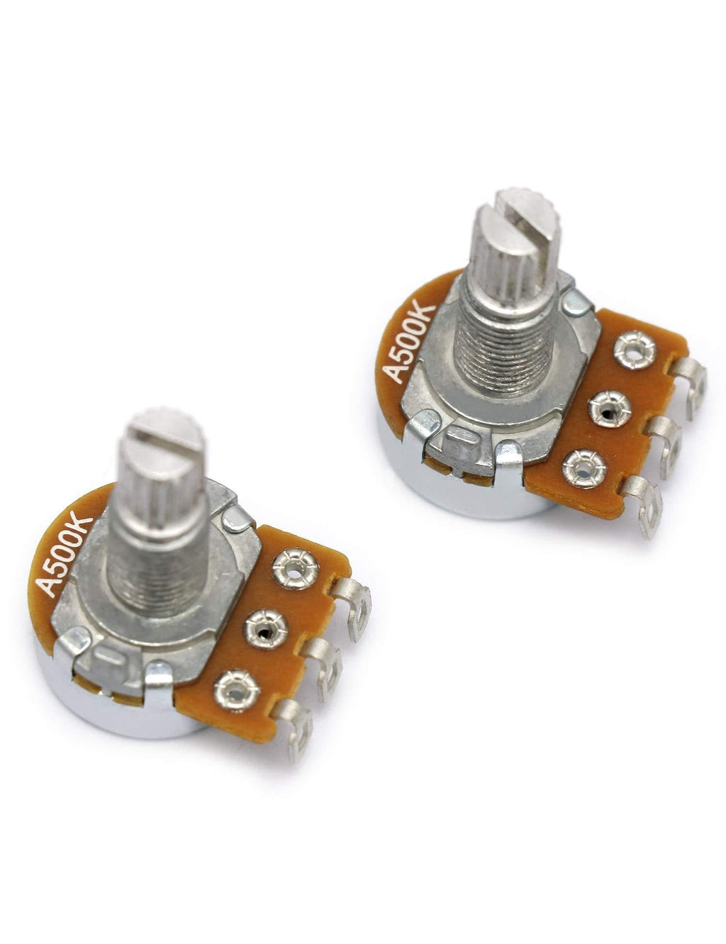 Metallor Mini Alpha Pots Log A500k Volume Audio Potentiometer Electronics for Electric Guitar or Bass Guitar. (Mini A500k) Mini A500k