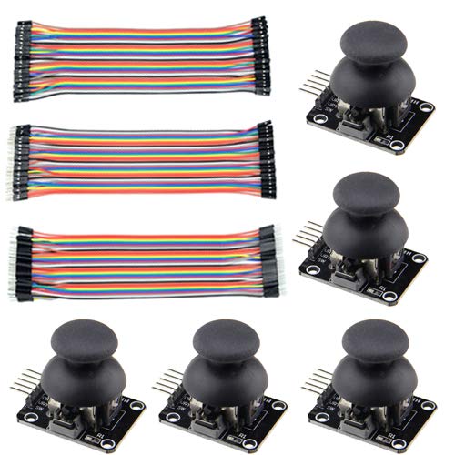 WMYCONGCONG 5 PCS Joystick Breakout Module Game Controller for Arduino PS2 + 120 PCS Multicolored Breadboard Jumper Wires Ribbon Cables Kit