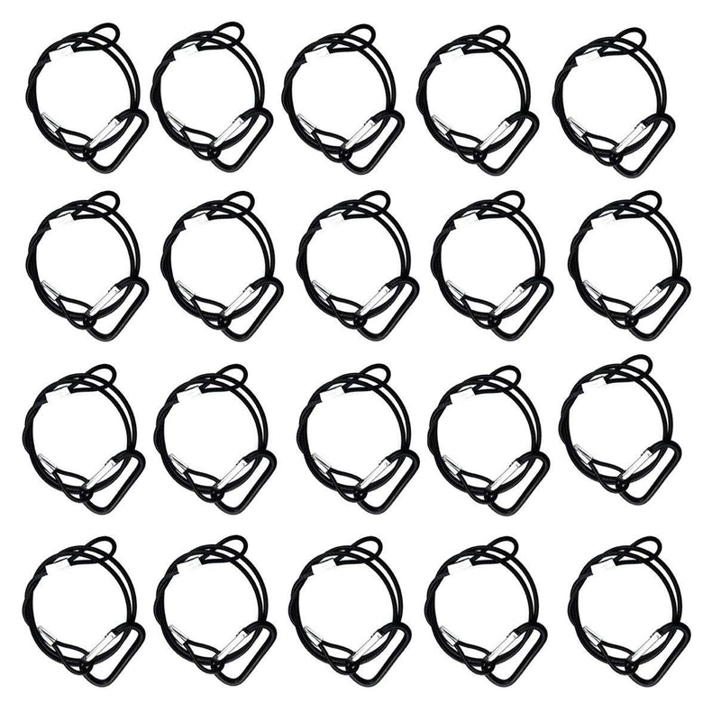 [AUSTRALIA] - Bayyee 25.5" Stainless Steel Stage Light Safety Cable Security Wire For Par Light Moving Head Light Heavy Duty Lamps (20pcs Black) 20pcs Black 
