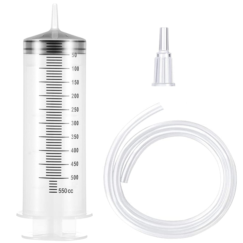 500/550ml Large Syringe with 31.5 Inch Tube, Extra Big Plastic Garden Syringes for Liquid, Paint, Epoxy Resin, Oil, Watering Plants, Scientific Labs, Refilling