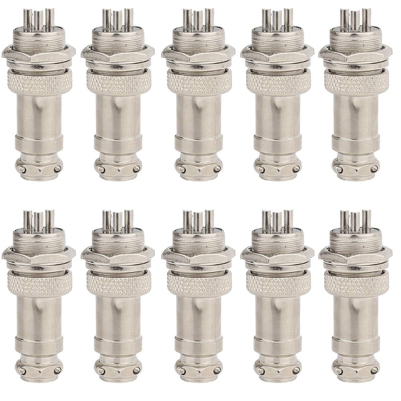 [AUSTRALIA] - Clyxgs Aviation Plug Connector 3-Pin Male Female Panel Metal Wire Connector 16mm Socket 10PCS 3 Pin 