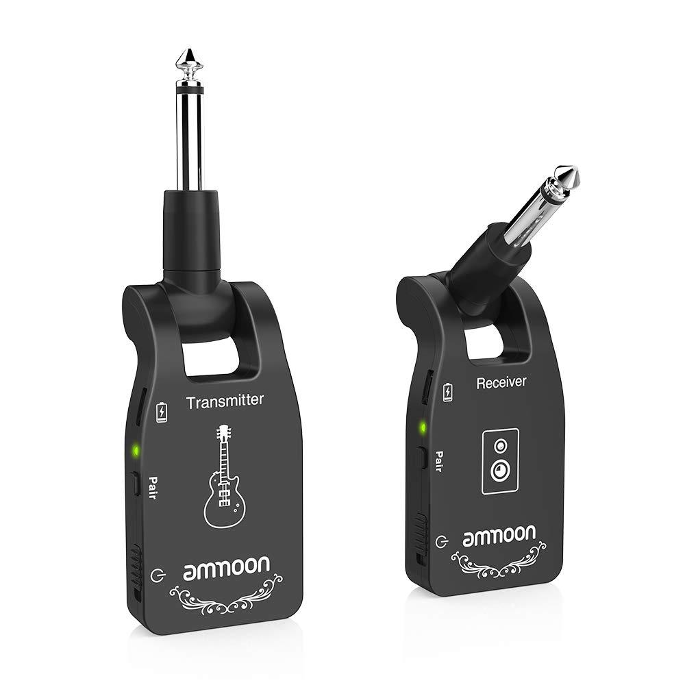 [AUSTRALIA] - ammoon Wireless Guitar System 2.4G Rechargeable 6 Channels Audio Wireless Transmitter Receiver for Electric Guitar Bass 