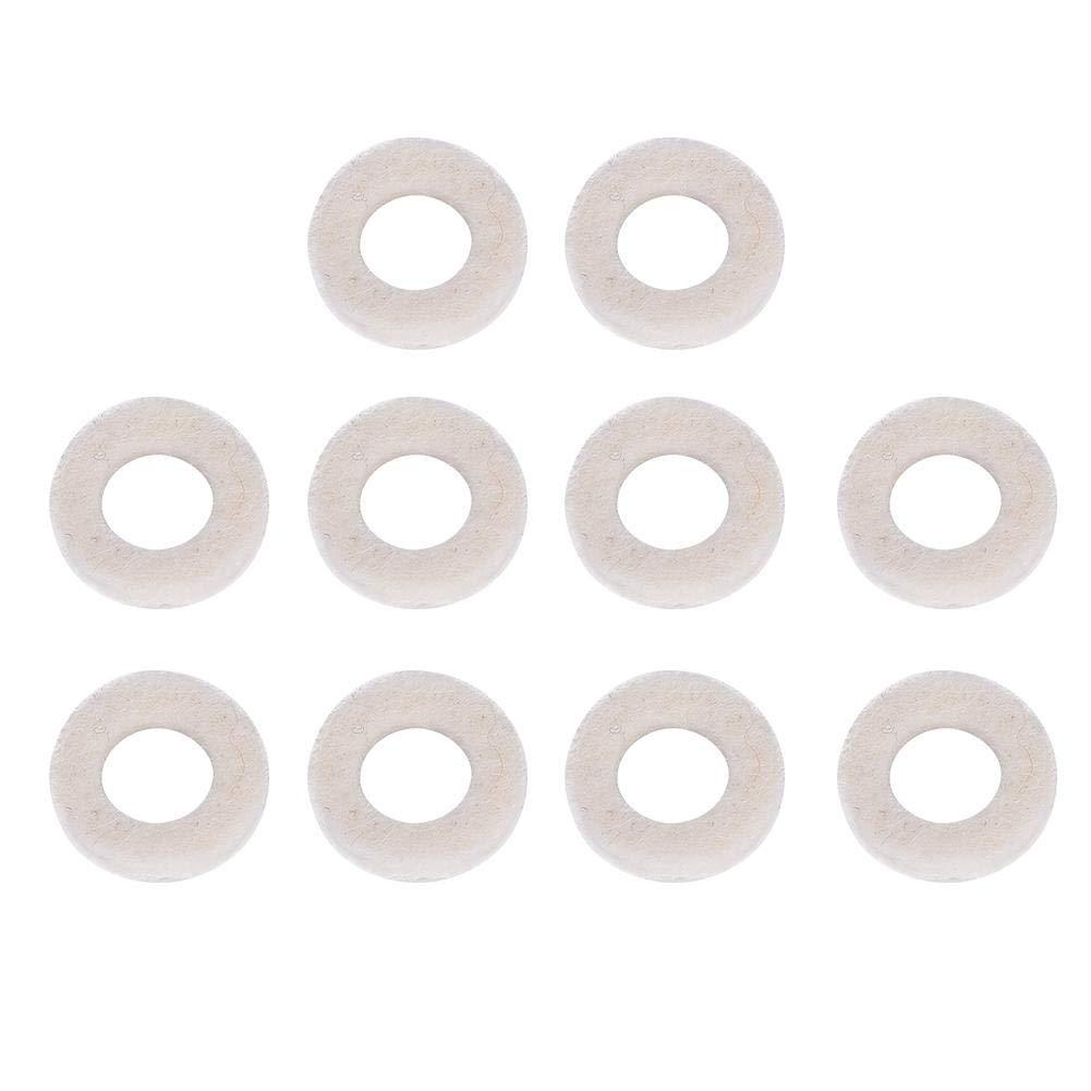 Trumpet Washers Pad, 10 Pcs Trumpet Valve Felt Washers Cushion Pad Brass Trumpets Musical Instrument Accessory (White)