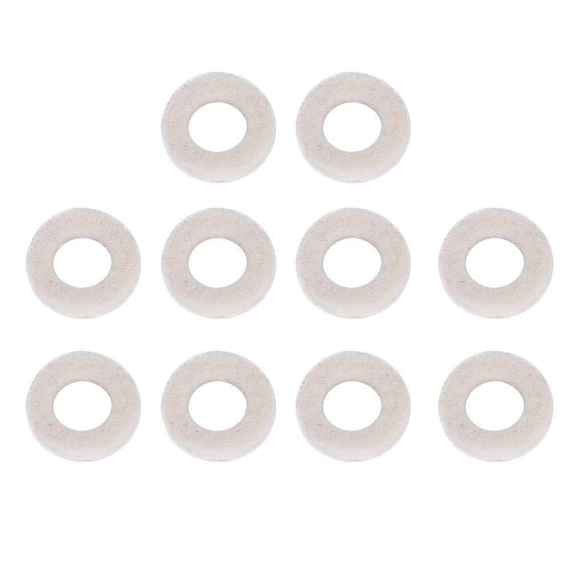 Trumpet Washers Pad, 10 Pcs Trumpet Valve Felt Washers Cushion Pad Brass Trumpets Musical Instrument Accessory (White)