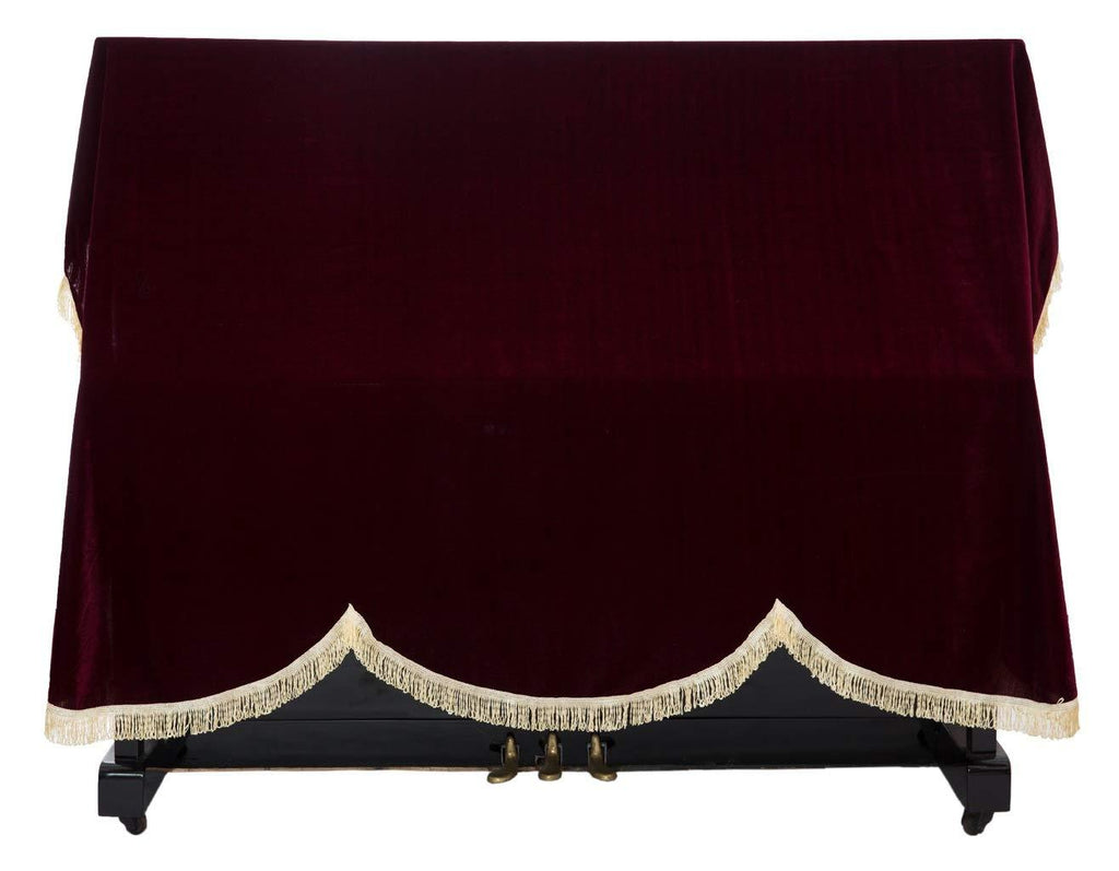 Timiy Upright Piano Dust Cover for standard vertical pianos (Deep Red)