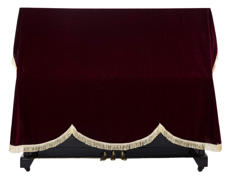 Timiy Upright Piano Dust Cover for standard vertical pianos (Deep Red)