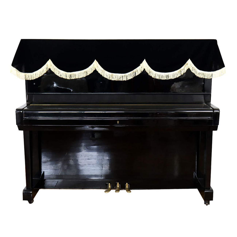 Timiy Piano Cover Upright Dusting Best Velvet Cloth Piano Towel(Black)