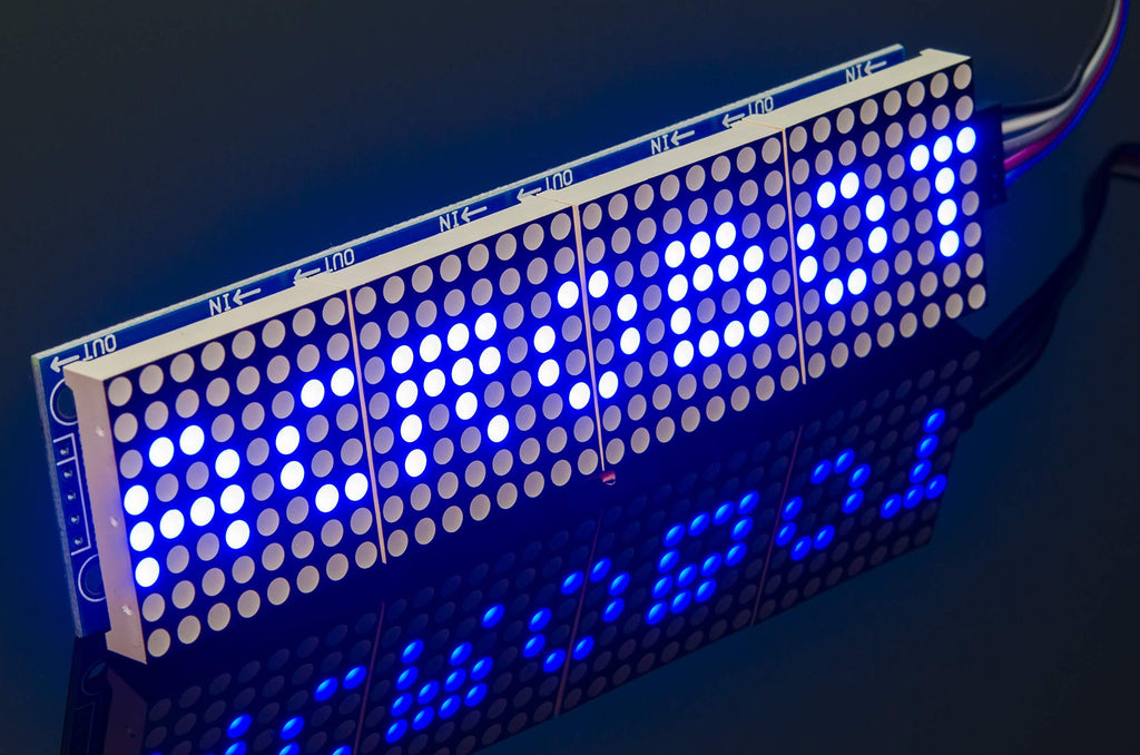 [AUSTRALIA] - ACROBOTIC 8x32 Pixel LED Dot Matrix LED MAX7219, BLUE, 5V, 5-Pin Connector and Wire Included 