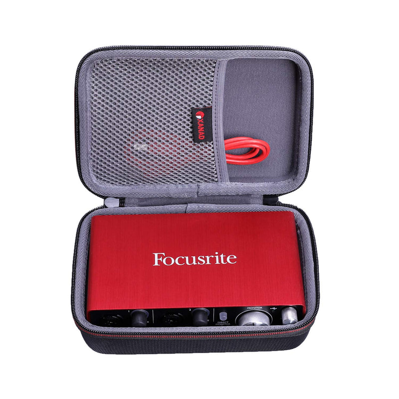 [AUSTRALIA] - XANAD Hard Case for Focusrite Scarlett 2i2 (2nd Gen) or Focusrite Scarlett Solo (2nd Gen) USB Audio Interface - Travel Carrying Storage Protective Bag 