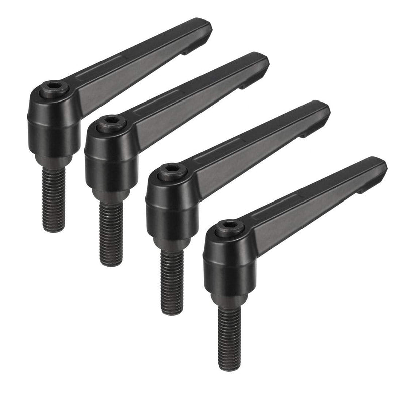 uxcell M10 x 30mmThread Push Button Ratchet Level Adjustable Handle Male Threaded Stud 4pcs M10 x 30mm