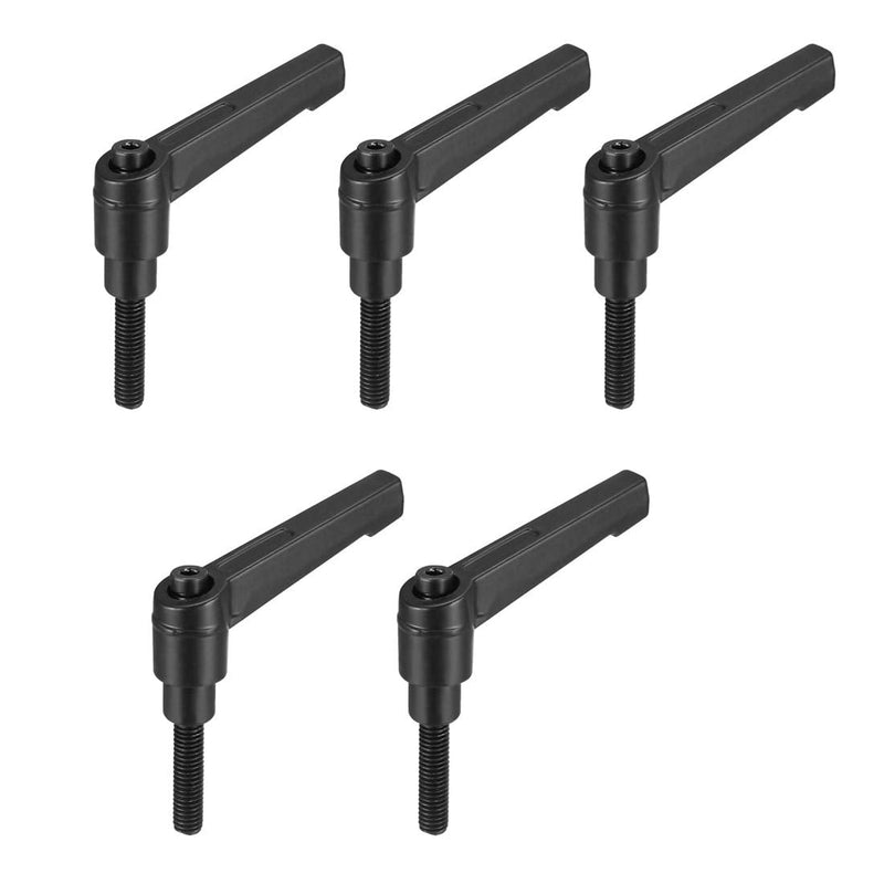 uxcell M6 x 25mmThread Push Button Ratchet Level Adjustable Handle Male Threaded Stud 5Pcs M6 x 25mm