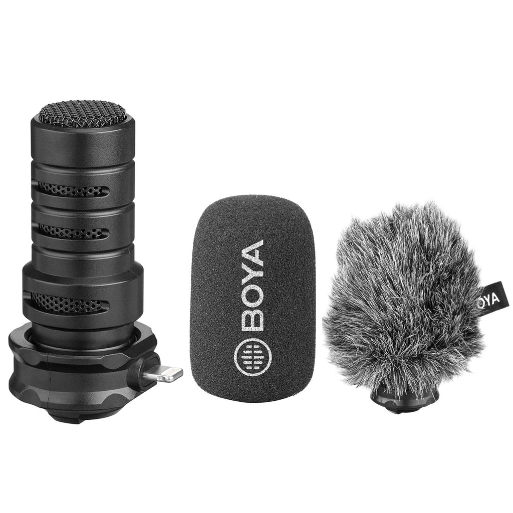 iPhone Directional Microphone Lightning, BOYA Digital Cardioid MFI Lightning Mic with Superb Sound for iPhone 11 x 8 7 7plus iPad iPod Touch iOS Recording YouTube Video Vblog Livestream