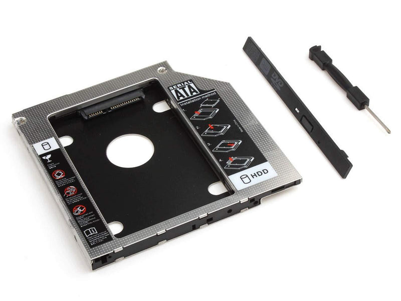 OSGEAR 2.5" 9.5mm 2nd Box Caddy Bay SATA HDD SSD to BD DVD CD RW Drive Tray ODD Laptop Hard Disk for ASUS ACER Toshiba Samsung 9.5mm SATA