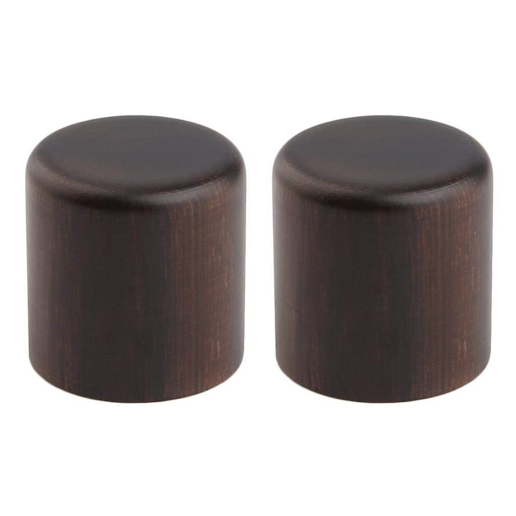 KAISH 2-Pack Wood Knobs Tele Style Flat Top Dome Knobs Guitar Bass Wood Knob Barrel Knobs Rose Wood