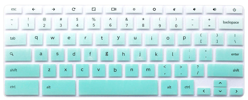 Silicone Keyboard Cover Skin Compatible for 11.6 inch Samsung Chromebook 3 XE500C13 XE501C13, 11.6" Samsung Chromebook 2 XE500C12, 12.2 inch Samsung Chromebook Plus V2 2-in-1 XE520QAB Ombre Mint Green