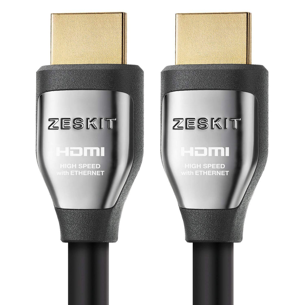Zeskit Cinema Plus High Speed with Ethernet 22.28Gbps HDMI 2.0b Cable, 4K 60Hz HDR ARC 4:4:4 HDCP 2.2 (1.5ft, No Braided 2-Pack) 0.5m/1.5ft No Braided (2-Pack)