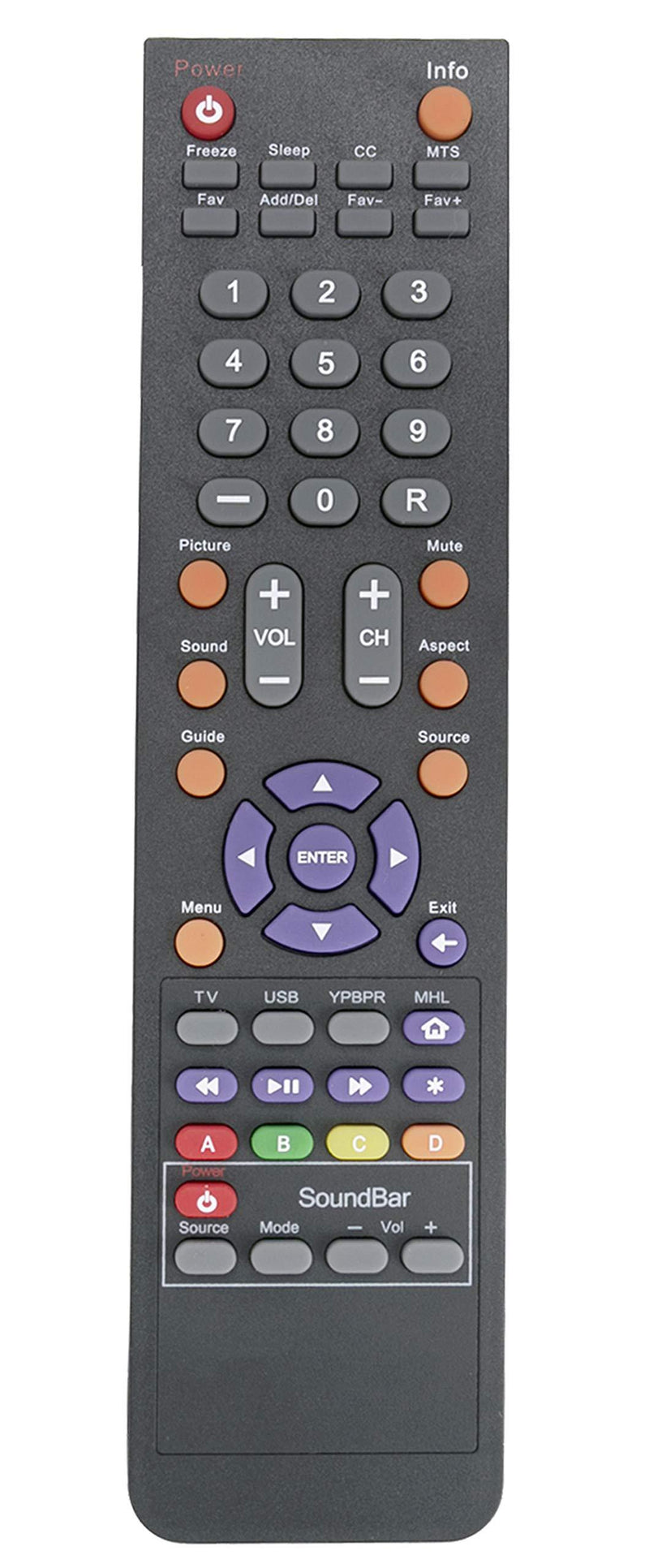 142022370010C Replaced Remote Control Compatible with Sceptre LCD HDTV X405BV-FMDU X405BV-FMQR X409BV-FHDR E205BD-SMQC E325ud-mqr E246 Series X32 E325bv-mqc E32 Series X32 Series X322BV-MQR X405