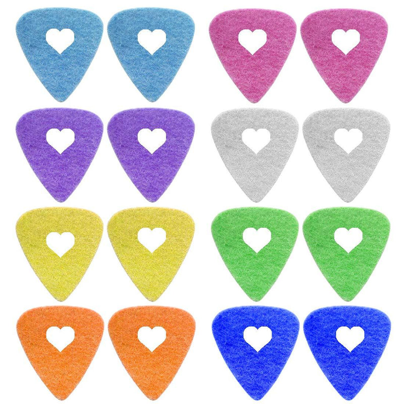 Foxany 16 Pack Ukulele Felt Picks, Comfortable for Ukulele, Guitar, Bass and Low Tension Music Instruments Felt Material Multi Color multi-colored 1