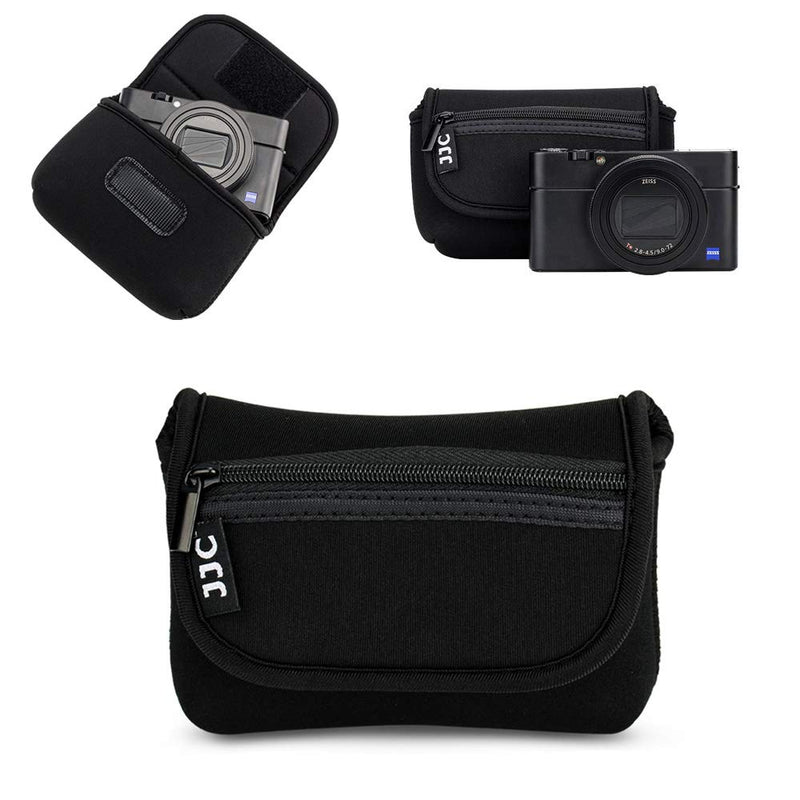 JJC Compact Camera Case Travel Pouch Sleeve for Canon G7X G9X G5X SX740 SX730 SX620 Sony ZV-1 ZV1 RX100 VII VI VA IV III II Olympus TG-6 TG-5 TG-4 Fuji XP140 XP130 XP90 XP80 Ricoh GR III II & More Black