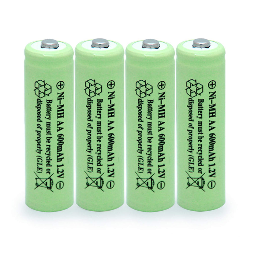 QBLPOWER Solar Light Batteries AA Ni-MH 600mAh 1.2V Rechargeable for Garden Lights Remotes Mice(4Pcs) 4Pcs AA 600mAh