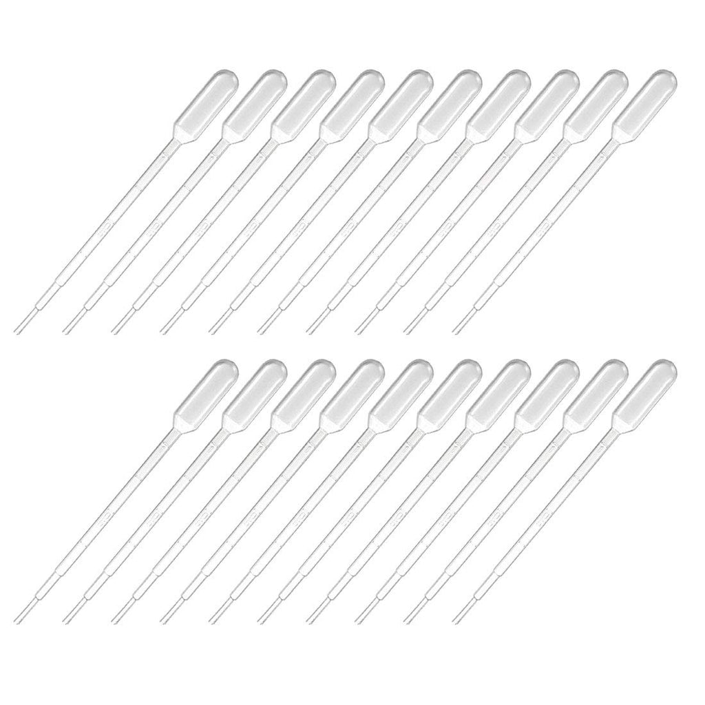 uxcell 100 Pcs Plastic Disposable Pipettes 1ml, Clear Graduated Transfer Pasteur Pipettes, 144mm Length, Liquid Dropper for Lab