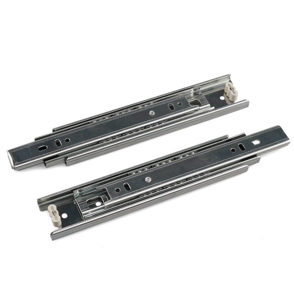 Drawer Slides 8 Inch Ball Bearing Full Extension 3 Section Slide Track Mounting Drawer Runners Slider for Cabinet Home Furniture, 2 Pack (Silver 8 Inch) Silver 8 Inch