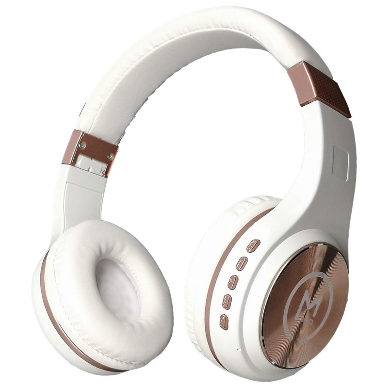 Morpheus 360 Bluetooth Headphones, Wireless Headphones Over Ear, Wireless Headset with Microphone, White with Rose Gold Accents, Comfortable Design HP5500R