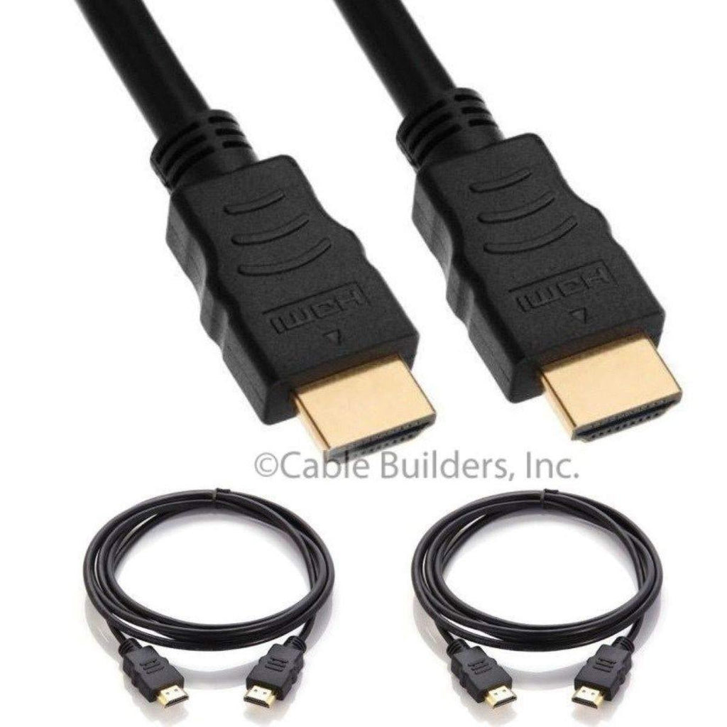 Cable Builders Short HDMI Cable [2-Pack], UHD Ultra High Speed HDMI 2.0 with Ethernet, 4K@30/50/60Hz, 1080P/2160P, 18GBps, 3D, Audio Return, Molded (2FT (2-Pack) 2FT (2-PACK