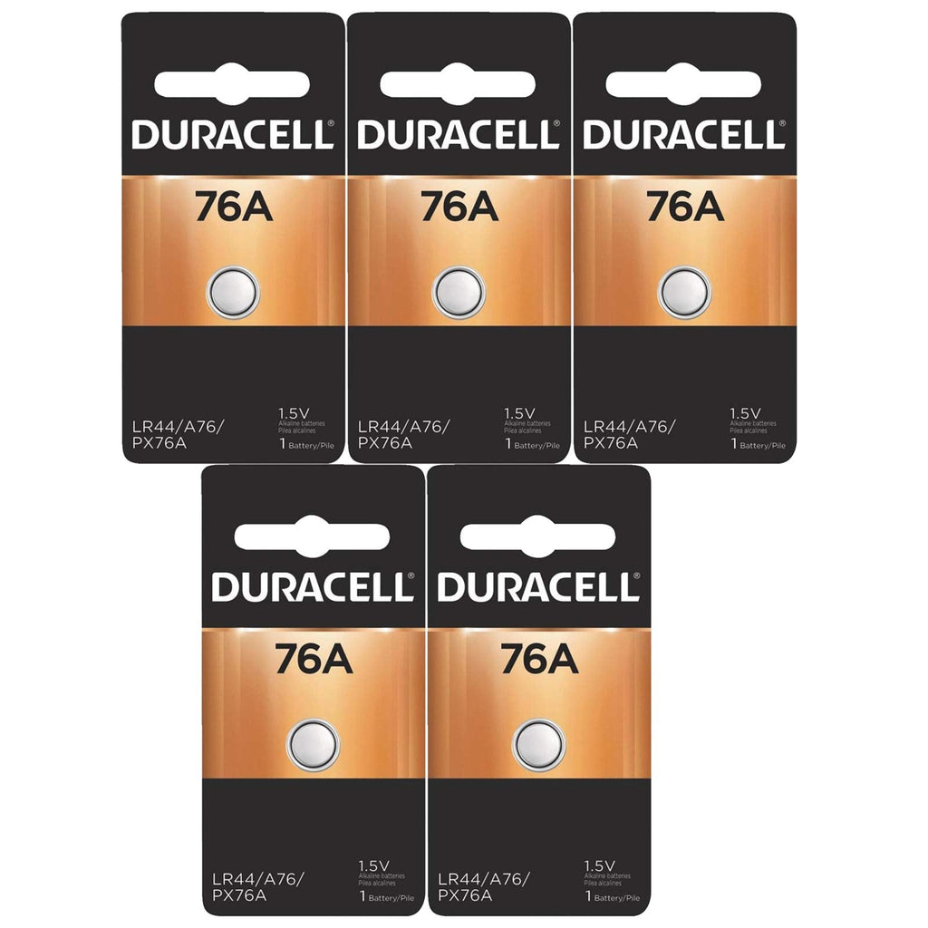 5x Duracell 76A 1.5V Alkaline Battery Replacement LR44,CR44,SR44,AG13, A76, PX76