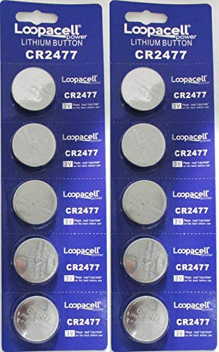 10 Loopacell CR2477, DL2477, ECR2477, KCR2477 3V Lithium Cell Batteries