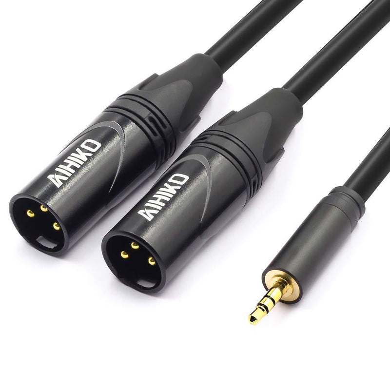 [AUSTRALIA] - AIHIKO 1/8 to Dual XLR Cable 3.5mm Mini TRS Stereo Plug to 2 XLR Male Y Splitter Adapter Patch Breakout Cord- 5 Feet 5FT 