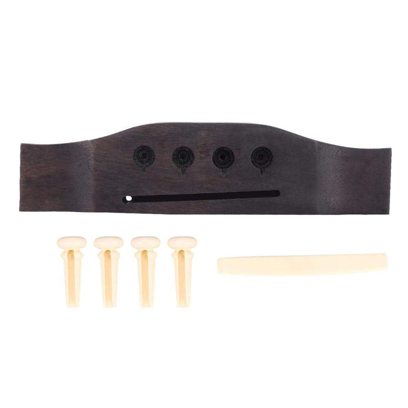 4 Strings Bass Bridge, Rosewood Bridge Saddle and Pins for 4-String Folk Acoustic Bass Accessory Parts