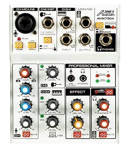 [AUSTRALIA] - Audio2000'S AMX7304 USB-Powered Four-Channel Audio Mixer with USB Interface and Sound Effect 