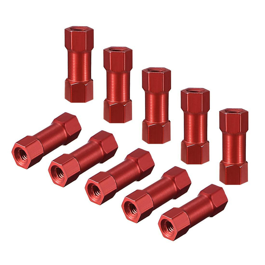 uxcell Hex Aluminum Standoff Spacer Column M3x15mm,for RC Airplane,FPV Quadcopter,CNC,Red,10pcs 15mm Red