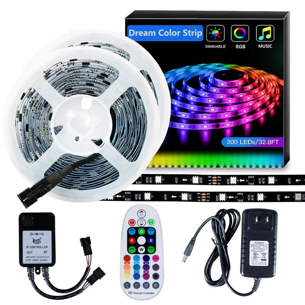 [AUSTRALIA] - DreamColor LED Strip Light SELIAN 5050 32.8ft/10m LED Lighting Strips Sync to Music RGB Flexible Rope Light with 12V Power Supply Non-Waterproof 300LED Strip Lighting for Home Indoor Decoration Dreamcolor led strip 300led kit 