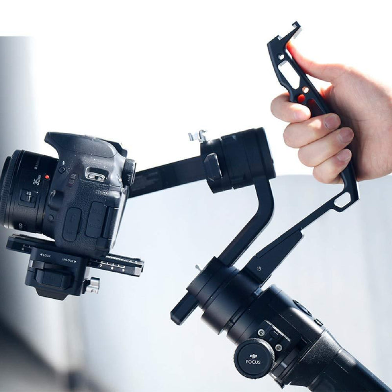 Inverted Handle Sling Grip - Neck Ring Mounting Extension Arm Holder Bracket with Microphone Cold Shoe Mount 1/4''-20 Locating Holes Compatible for DJI Ronin S Stabilizer Gimbal Accessories