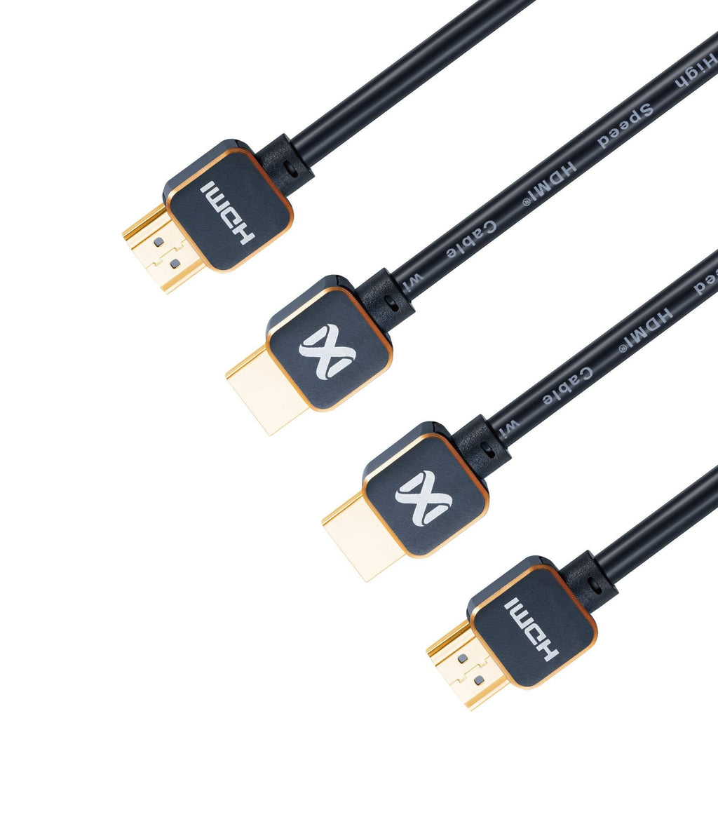 JAVEX [2 Pack] Pure Copper HDMI Cable, Compact Metal Connector, 4K@60Hz 18Gpbs, 1.8M(6FT)+ 3M(10FT) 6FT+10FT