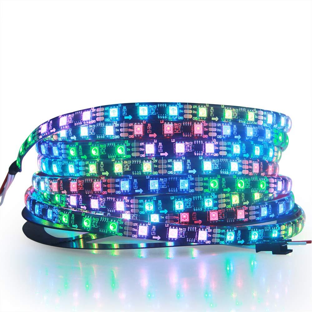 [AUSTRALIA] - ALITOVE RGB Addressable LED Strip WS2811 12V LED Strip Lights 16.4ft 300 LEDs Dream Color Programmable Digital Flexible LED Pixel Rope Light Waterproof IP65 with 3M VHB Heavy Duty Self-Adhesive Back Black Fpcb Ip65 5m 300 LEDs Strip 