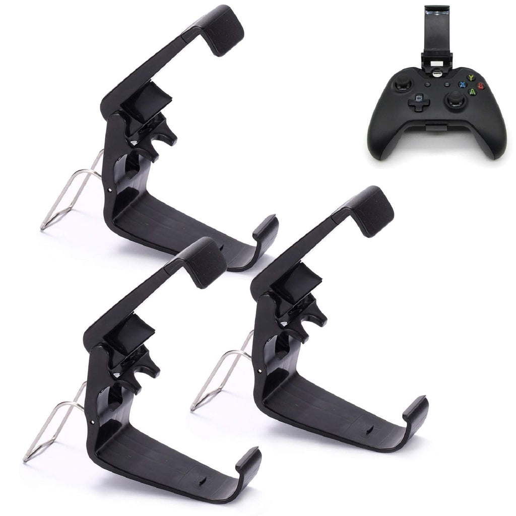 Rngeo 3 Pack Foldable Mobile Phone Holder for Game Controller, Cellphone Clamps Compatible with Microsoft Xbox One S, Xbox One X, SteelSeries Nimbus & XL Bluetooth Wireless Controllers (Black)