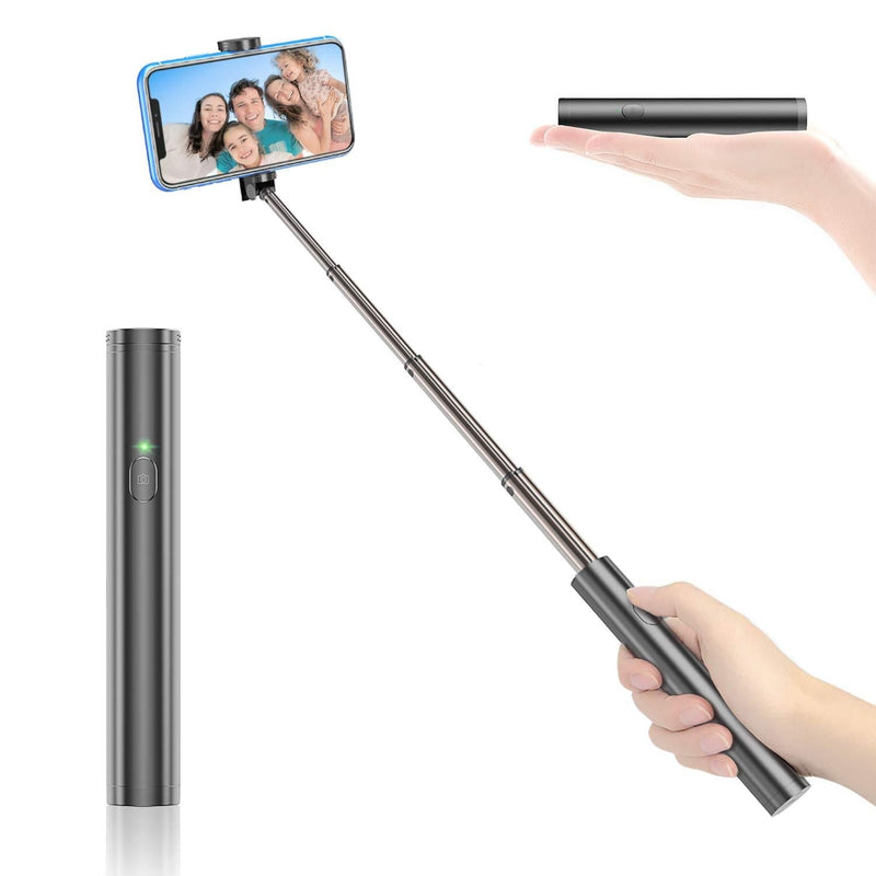 Vproof Selfie Stick Bluetooth, Lightweight Aluminum All in One Extendable Selfie Sticks Compact Design for iPhone 11 Pro Max/11 Pro/11/XS/XS Max/XR/X/8/8 Plus/7/6s/6, Galaxy S10/S9/S8/S7/S6/Note, More