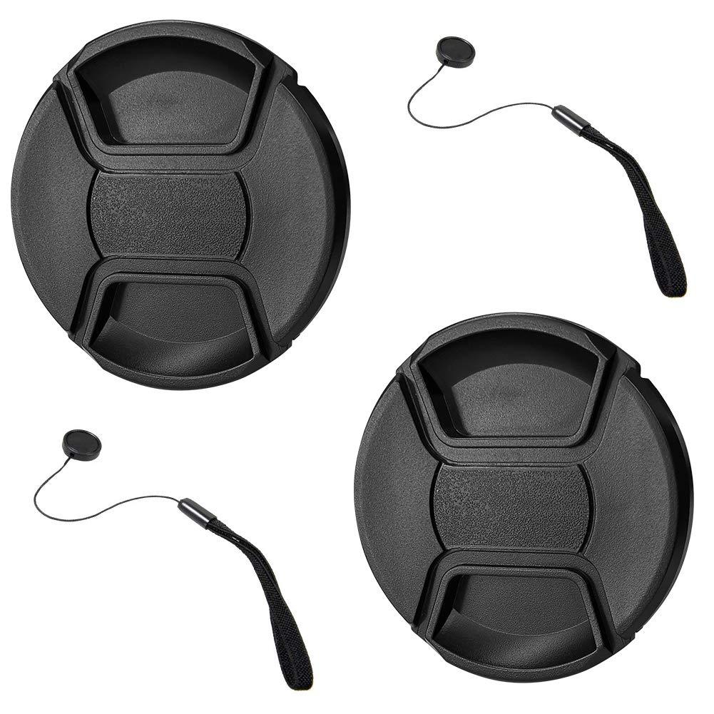 GAOAG 2 Pack 62mm Center Pinch Lens Cap for Nikon Canon Sony DSLR Camera Compatible with Song E 10-18mm f4 OSS/E 18-200mm f3.5-6.3 OSS LE,Nikon AF-S Nikkor 60mm f2.8G ED and Any 62mm Thread Lenses