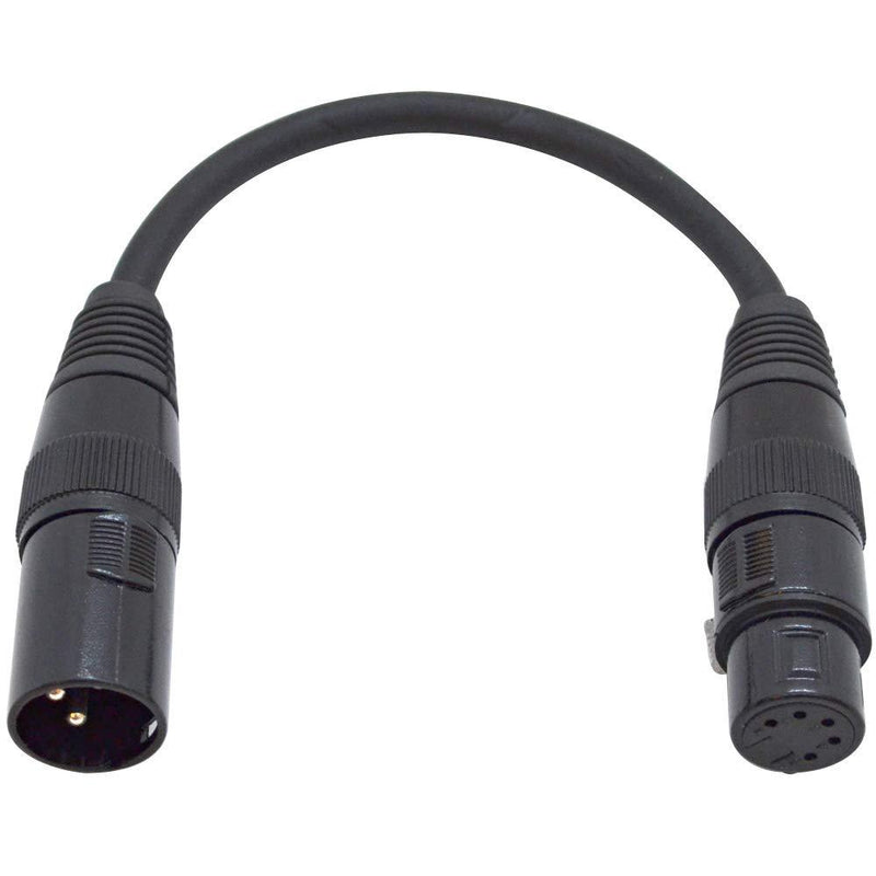 [AUSTRALIA] - Seismic Audio - SAPT517-6 Inch 3 Pin XLR Male to 5 Pin XLR Female DMX Turnaround Adapter Cable for PA DJ Equipment - XLR3M to XLR5F 