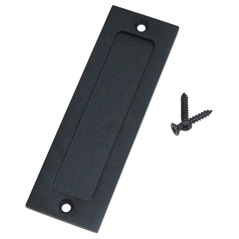 Orgerphy 7” Barn Door Handle Finger Pull Set (1 Pack) in Black | Heavy Duty Modern Simple Invisible Handle for Gates Garages Sheds Barn Door, Pocket Door | with Flat Bottom Easy to Install 1