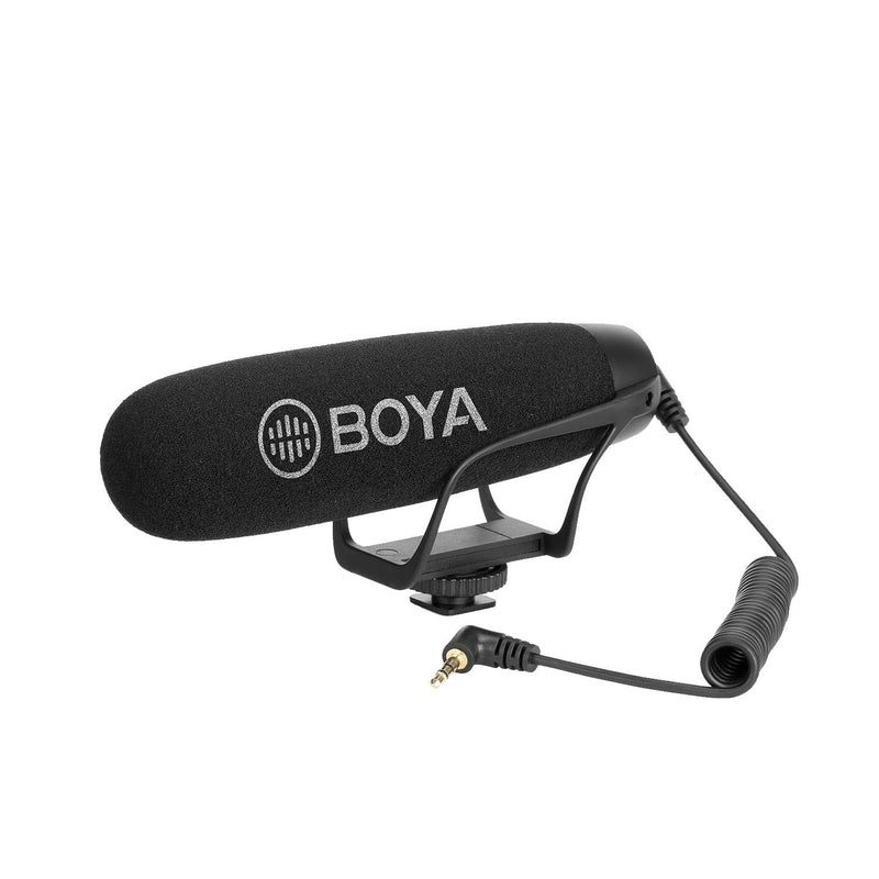 BOYA BY-BM2021 Electrit Super-Cardioid Directional Condenser Shotgun Video Microphone for Video and Interview Work with iPhone Smartphone Nikon Canon Sony DSLR Camera, Camcorder Black