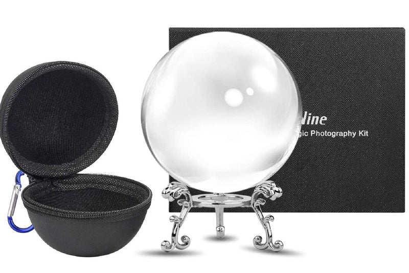 MerryNine Crystal Ball with Ball Case Bag Set, K9 Crystal Photography Ball, Including Microfiber Pouch and Crystal Ball Manual, Perfect Photography Accessories (60mm/2.36")