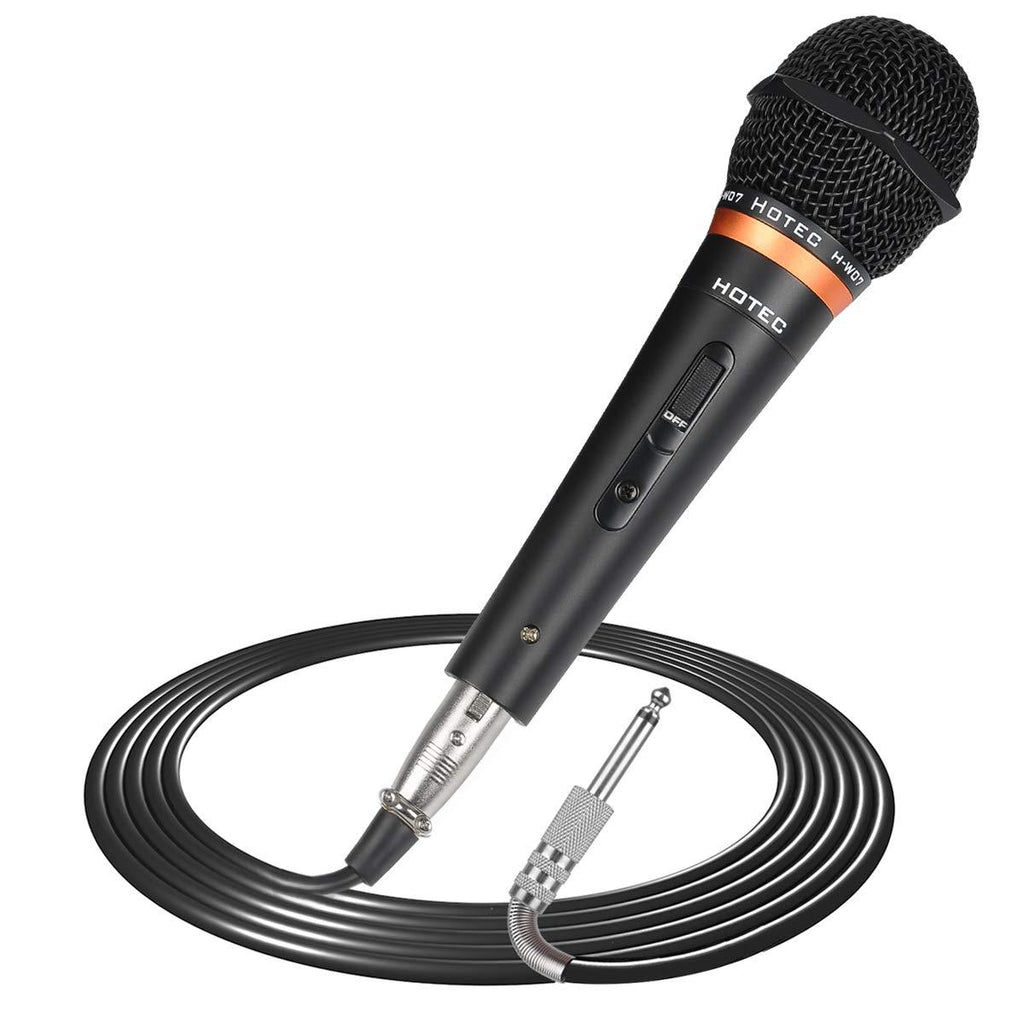 [AUSTRALIA] - Hotec Premium Vocal Dynamic Handheld Microphone with 19ft Detachable XLR Cable and ON/Off Switch (Metal Black) (H-W07) H-W07 