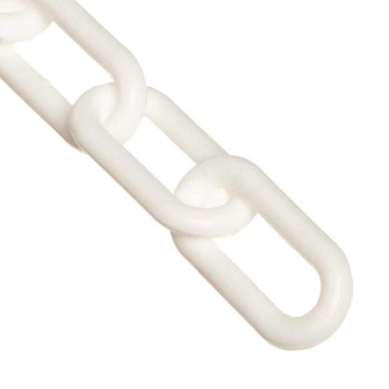 Mr. Chain Plastic Barrier Chain, White, 1-Inch Link Diameter, 25-Foot Length (10001-25)