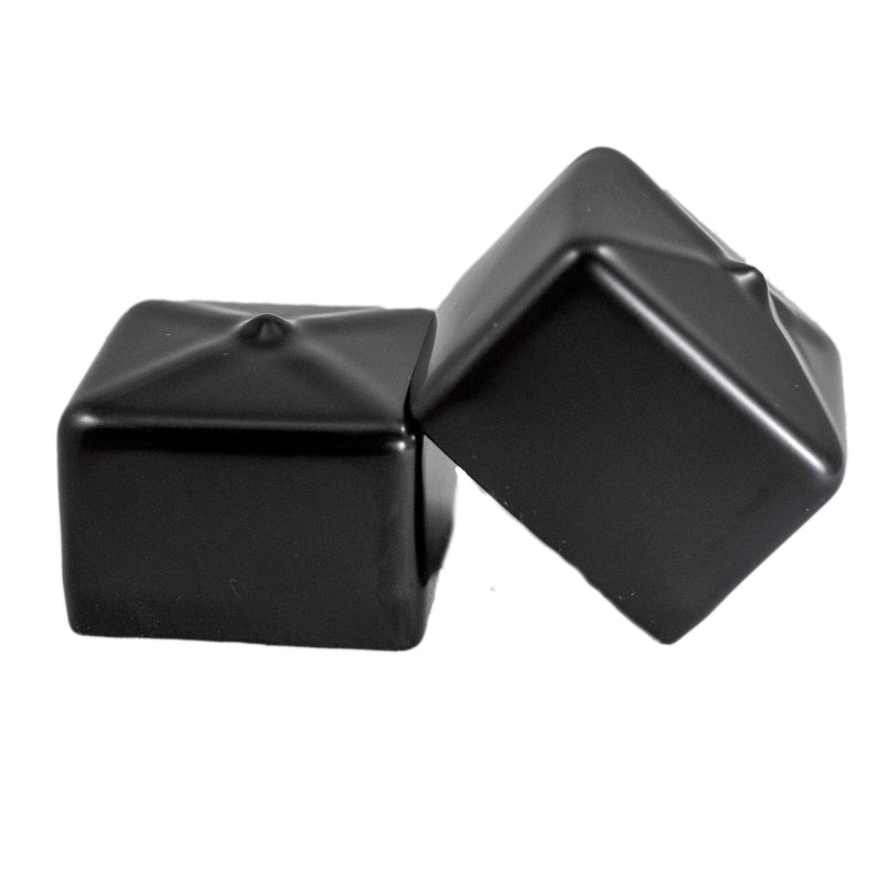 Made in USA Prescott Plastics 1.5 Inch Square Vinyl Plug Insert, Black Rubber Flexible End Cap for Metal Tubing, Fence, Glide Insert for Pipe Post and Furniture (20 Pack) Pack of 20