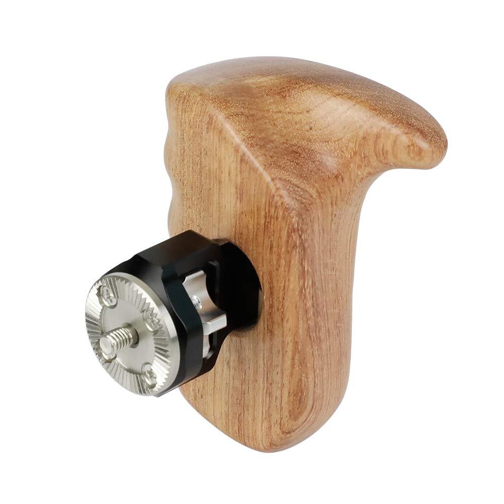 CAMVATE Wooden Hand Grip with M6 Rosette Mount (Right Hand)